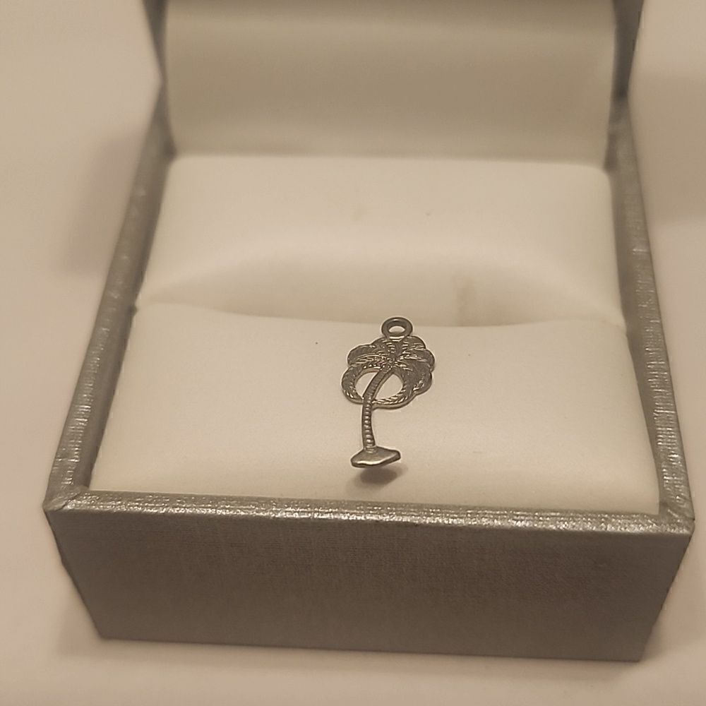 Nickel Silver Palm Tree Charm